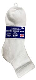 Yacht & Smith Women's Loose Fit NoN-Binding Soft Cotton Diabetic White Ankle Socks Size 9-11