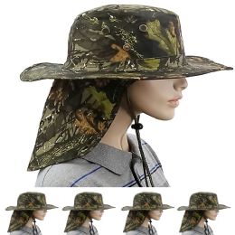 24 Pieces Camouflage Dry Leaf Neck Flap Boonie Hat - Cowboy & Boonie Hat
