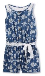 6 Pieces Girls' Denim Romper In Size 5-6x - Girls Dresses and Romper Sets