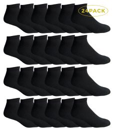 24 Wholesale Yacht & Smith Men's No Show Ankle Socks, Cotton. Size 10-13 Black