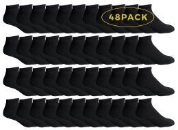 48 Units of Yacht & Smith Men's No Show Ankle Socks, Cotton. Size 10-13 Black - Mens Ankle Sock