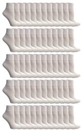 72 Pairs Yacht & Smith Women's Cotton Ankle Socks White Size 9-11 - Womens Ankle Sock