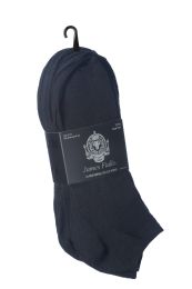 60 Wholesale Mens Low Cut Cotton Sport Ankle Socks Size 10-13 Solid Black