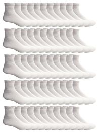 72 Wholesale Yacht & Smith Men's Cotton White Sport Ankle Socks
