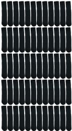 60 Wholesale Yacht & Smith Men's Cotton 28" Inch Terry Cushioned Athletic Black Tube Socks Size 10-13
