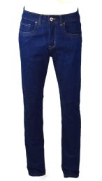 24 Wholesale Mens Skinny Jeans Solid Blue