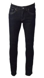 24 Wholesale Mens Skinny Jeans Solid Black