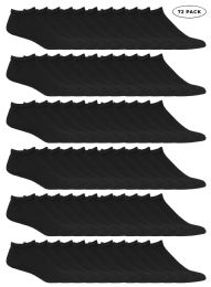 72 Pairs Yacht & Smith Kids No Show Ankle Socks Size 4-6 Black - Boys Ankle Sock