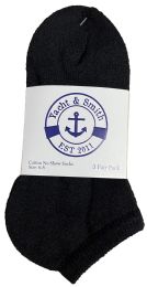 240 Wholesale Yacht & Smith Kids No Show Ankle Socks Size 6-8 Black