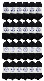 24 Pairs Yacht & Smith Kids No Show Ankle Socks Size 6-8 Black - Girls Ankle Sock