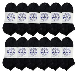 12 Pairs Yacht & Smith Kids No Show Ankle Socks Size 6-8 Black - Girls Ankle Sock