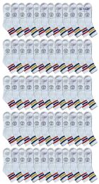60 Pieces Yacht & Smith Men's King Size Cotton Sport Ankle Socks Size 13-16 With Stripes - Big And Tall Mens Ankle Socks