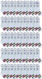 240 Units of Yacht & Smith Men's King Size Cotton Sport Ankle Socks Size 13-16 With Stripes - Big And Tall Mens Ankle Socks