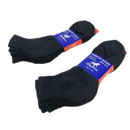36 Wholesale Black Diabetic Quarter Socks