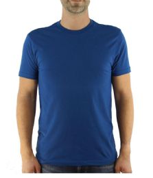 6 Pieces Mens Cotton Crew Neck Short Sleeve T-Shirts Solid Blue, Small - Mens T-Shirts