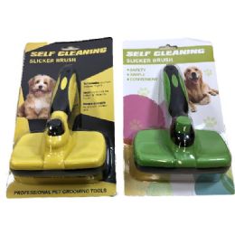 10 Units of Self Cleaning Slicker Pet Brush - Pet Grooming Supplies