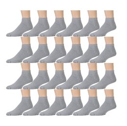 36 Pieces Yacht & Smith Men's No Show Ankle Socks, Cotton . Size 10-13 Gray - Mens Ankle Sock