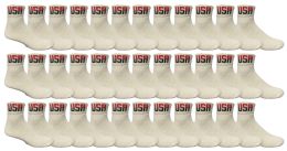 36 of Yacht & Smith Men's White With Usa Top No Show King Size Ankle Socks