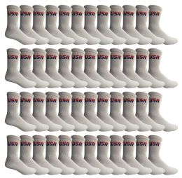 Yacht & Smith Men's Cotton Terry Cushioned King Size Crew Socks