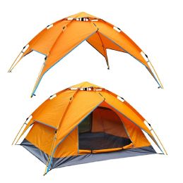 Camping Tent Orange 3-4 People - Camping Gear
