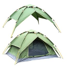 2 Pieces Camping Tent Green 3-4 People - Camping Gear