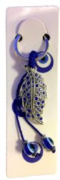 96 Pieces Large Evil Eye Feather Keychain - Key Chains