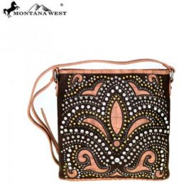 6 Wholesale Montana West Bling Bling Collection Crossbody Bag Coffee
