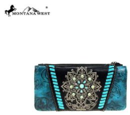 6 Pieces Montana West Concho Collection Wallet Black - Wallets & Handbags