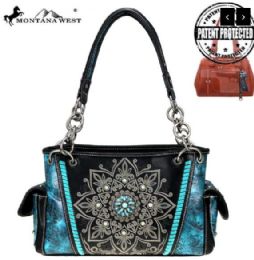 4 Wholesale Montana West Concho Collection Concealed Carry Satchel Black