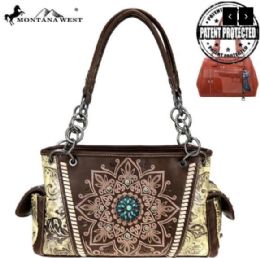 4 Wholesale Montana West Concho Collection Concealed Carry Satchel Brown