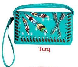 6 Wholesale Tribal Arrow Wallet Purse Turquoise