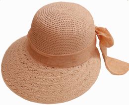 36 Wholesale Ladies Sun Hat With Ribbon