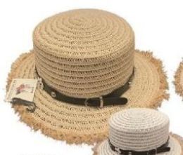 24 Wholesale Womens Straw Sun Hat, Beach Hat