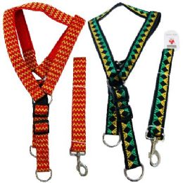 24 Pieces 48" Cushioned Leash & Harness SeT-Extra Large [pattern] - Pet Collars and Leashes