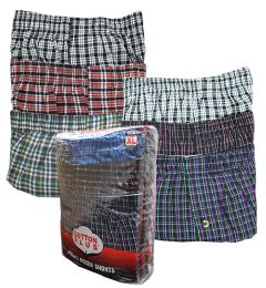 36 Wholesale Men's 3 Pack Cotton Boxer Shorts, Size Medium