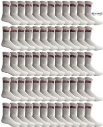 120 Wholesale Yacht & Smith Kid's Cotton White Usa Crew Socks