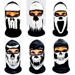24 Wholesale Black & White Skulls Ninja Face Mask