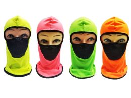 24 Wholesale Neon With Mesh Front Ninja Face Mask