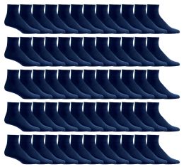60 Units of Yacht & Smith Men's Loose Fit NoN-Binding Soft Cotton Diabetic Quarter Ankle Socks,size 10-13 Navy - Men's Diabetic Socks