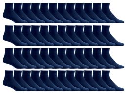 Yacht & Smith Men's Cotton Diabetic Navy Quarter Ankle Socks, Size 10-13