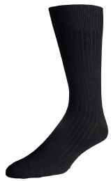 60 Wholesale Mens Solid Black Classic Ribbed Dress Socks