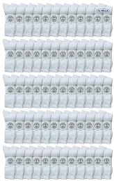 72 Pieces Yacht & Smith King Size Men's Cotton Terry Cushion Crew Socks, Sock Size 13-16 White - Big And Tall Mens Crew Socks
