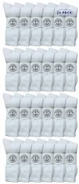 24 Pairs Yacht & Smith King Size Men's Cotton Terry Cushion Crew Socks, Sock Size 13-16 White - Big And Tall Mens Crew Socks