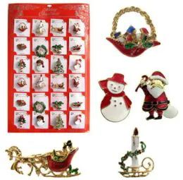48 Units of Christmas Pins Display - Jewelry & Accessories