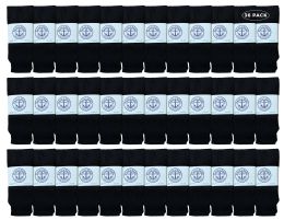 36 Pairs Yacht & Smith Women's Cotton Tube Socks, Referee Style, Size 9-15 Solid Black 22inch - Women's Tube Sock