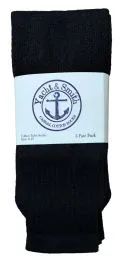 12 Pairs Yacht & Smith Women's Cotton Tube Socks, Referee Style, Size 9-11 Solid Black 22inch - Women's Tube Sock