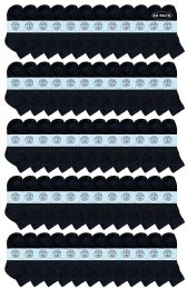 60 Pieces Yacht & Smith Kids Cotton Quarter Ankle Socks In Black Size 6-8 - Boys Ankle Sock