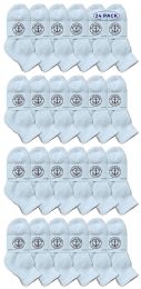24 Pieces Yacht & Smith Kids Cotton Quarter Ankle Socks In White Size 4-6 - Boys Ankle Sock