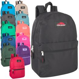 24 Pieces Classic 17 Inch Backpack - In 12 Colors - Backpacks 17"