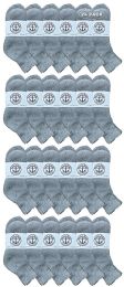 24 Pieces Yacht & Smith Women's Lightweight Cotton Gray Quarter Ankle Socks - Womens Ankle Sock